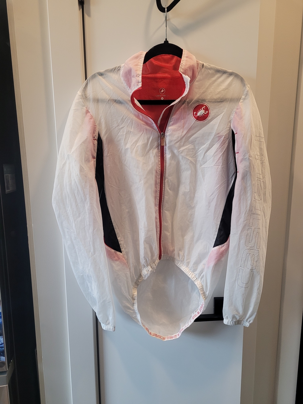 Castelli Men's White & Red Lightweight Cycling Jacket